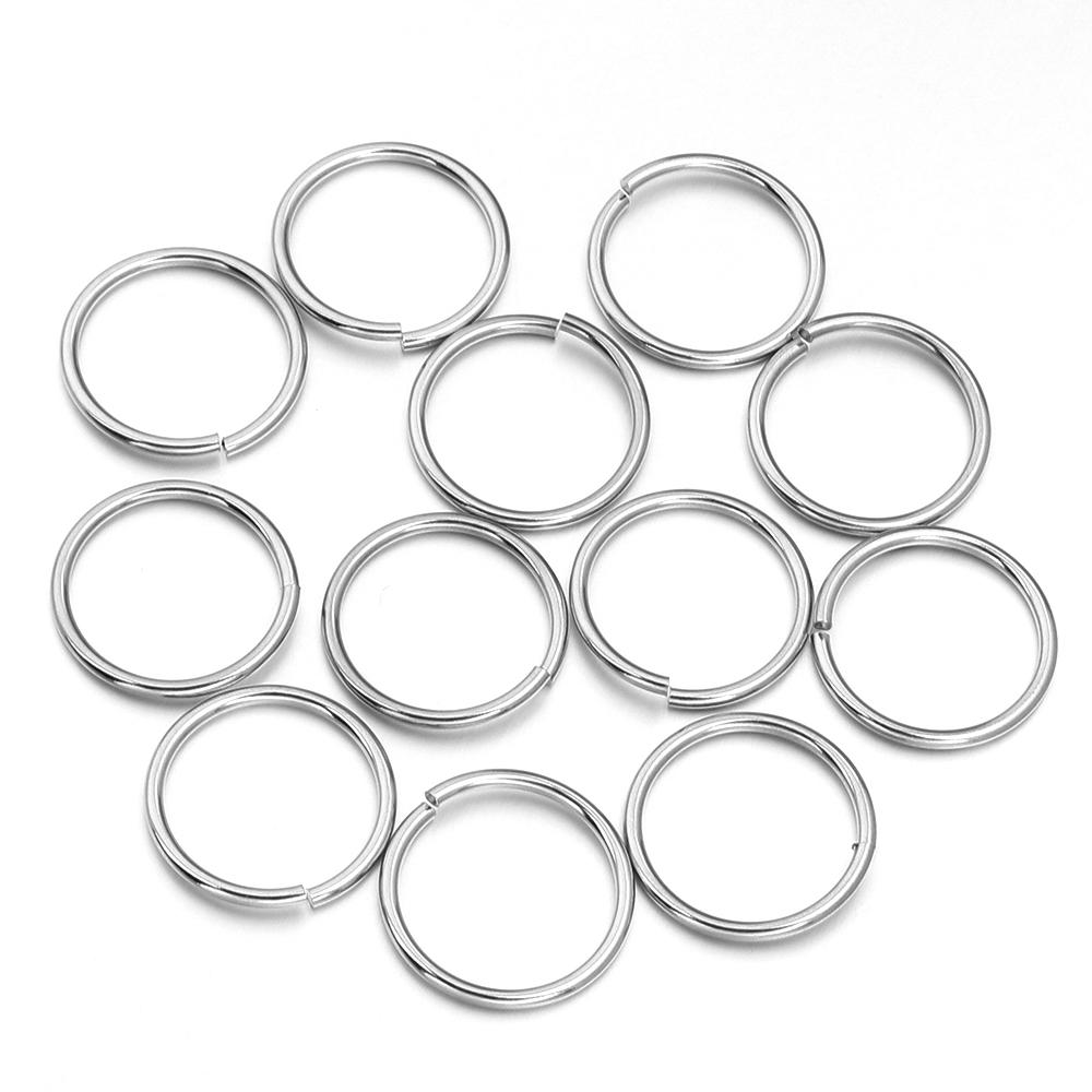 20pcs/lot Multisize Stainless Steel Jump Rings Round Open Ring Split Rings Connectors DIY Keychains Bracelet Jewelry Accessories