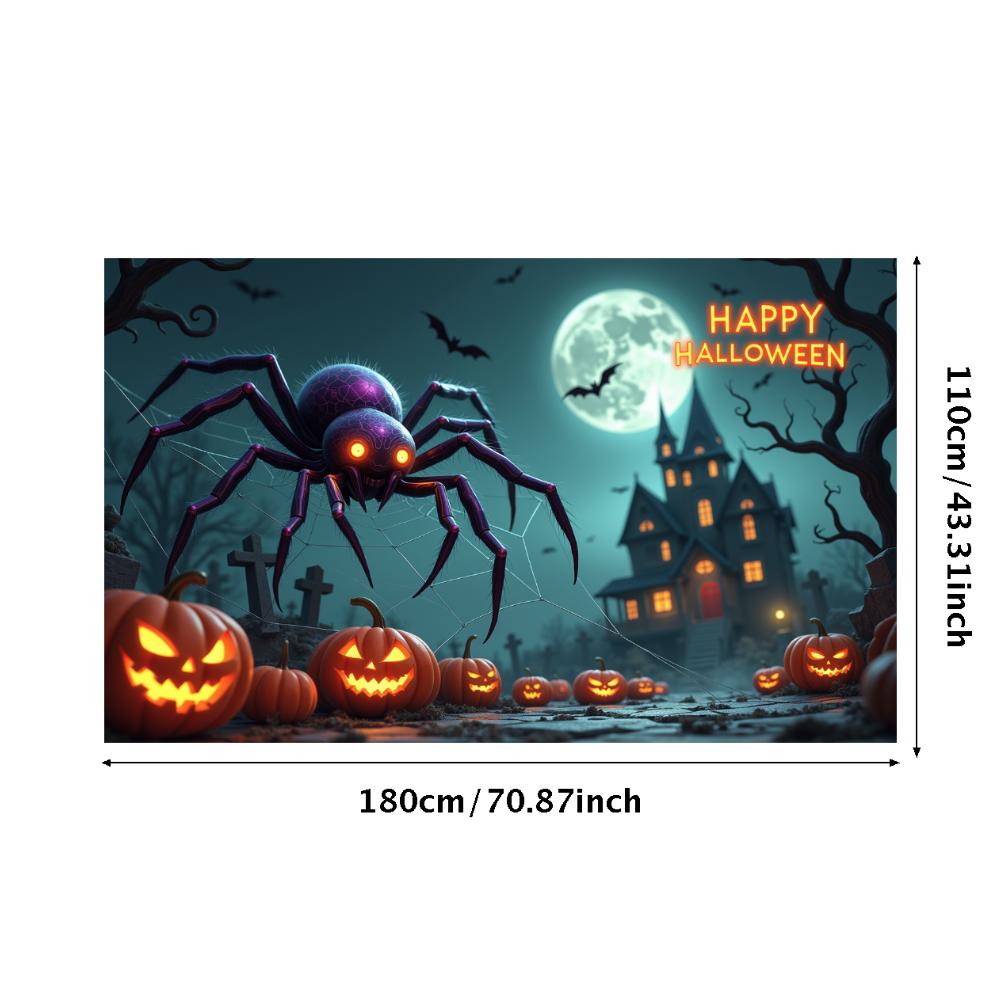 Halloween Banner Haunted Effect Halloween Party Banner Pumpkin Backdrop Pumpkin Illustration Night Theme Banner For Haunted