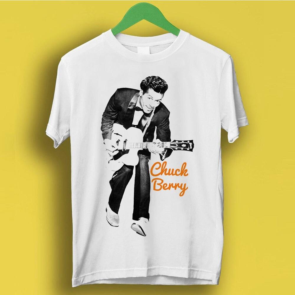 Chuck Berry Guitar Print TShirt  Unisex Rock Legend Comfortable Loose Fit Short Sleeve TShirt for Unisex and Women M