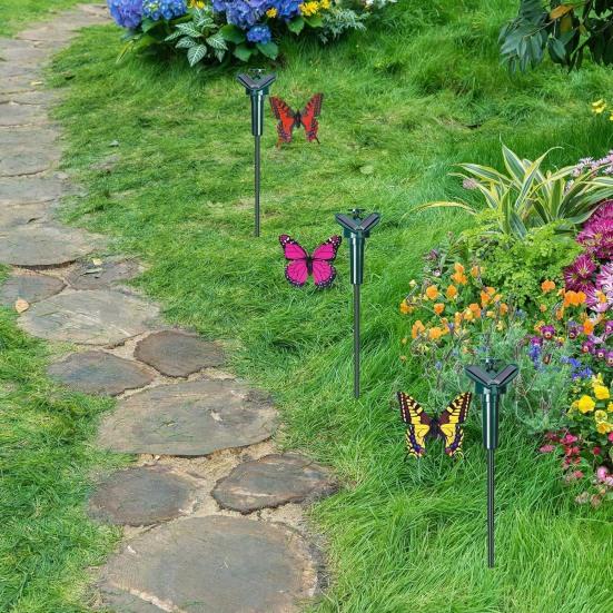 Paletti solari da giardino a forma di libellula svolazzante, libellula mobile volante, paletto decorativo impermeabile per giardino di casa, vialetto, paesaggio