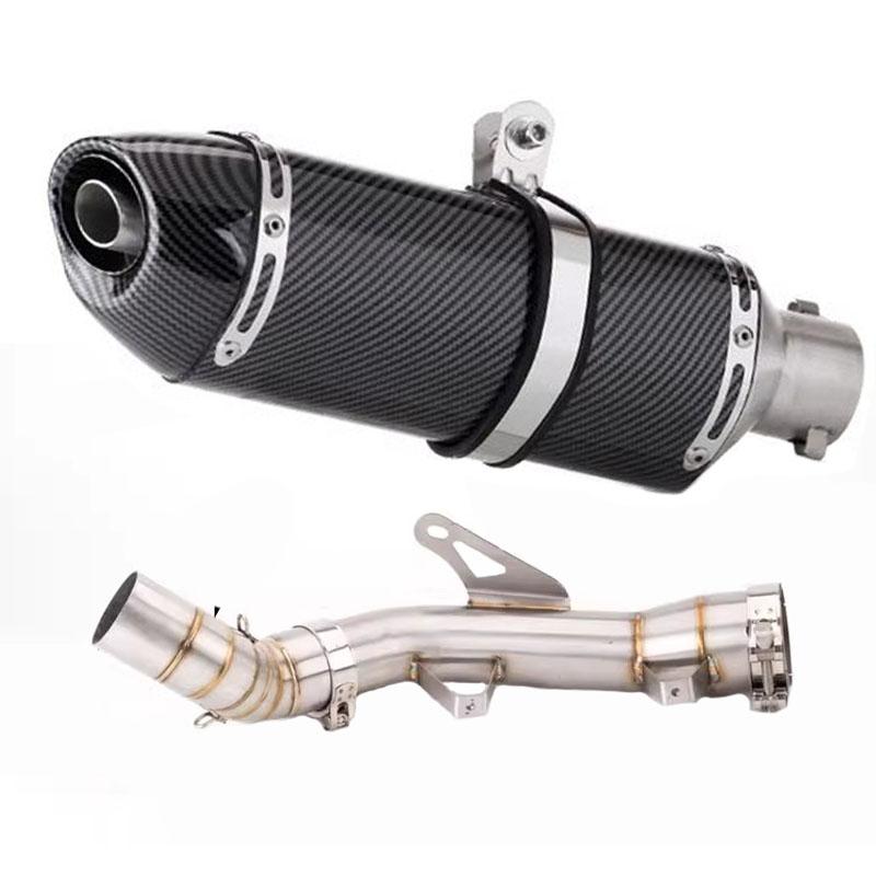 Per Kawasaki Z900 2017-2025 Z 900 Sistema di Scarico per Moto Slip-On da 51MM Tubo di Collegamento Coda Media Con Terminali Silenziatore Argentati