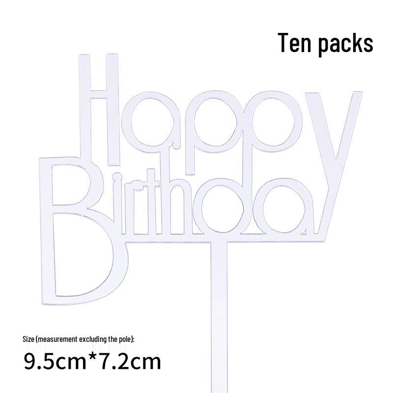 50-Pack Acrylic 'Happy Birthday' Cake Toppers - Popular Party Decorations with Free Shipping