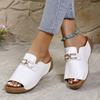 Large Size Fish Mouth with Metal Accessories Rocking Shoes Summer New Beach Open-toed Thick-soled Cool Slippers Women