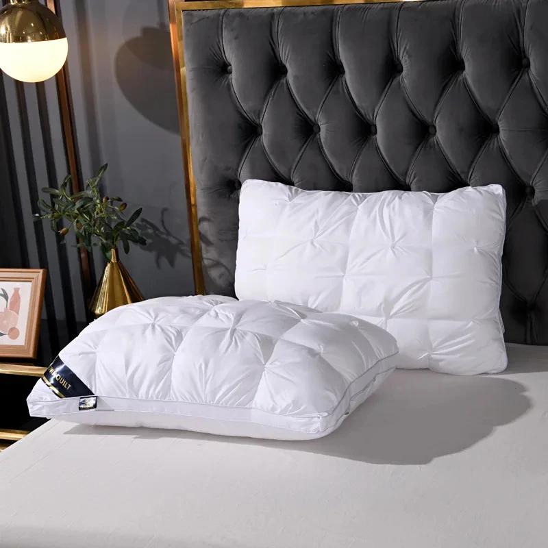 High-end down Comfortable Pillow5-star Hotel Pillow down Pillow Core Cotton White Goose down 3-dimensional Cervical Pillow Core