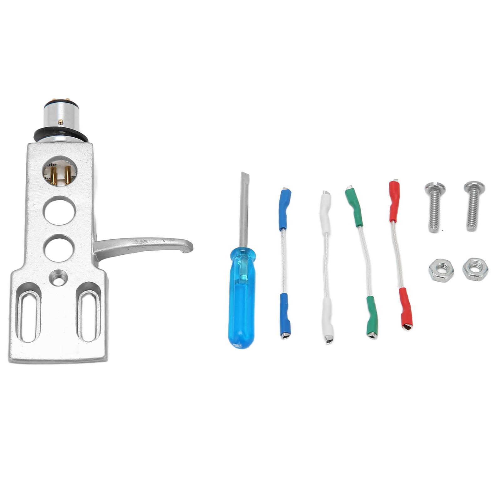 

Vinyl Stylus Holder Aluminium Alloy Vinyl Record Phonograph Cartridge Holder with 4 Connection срібний