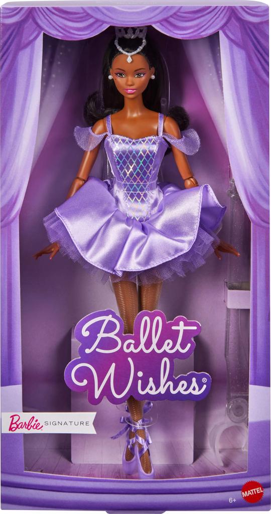 Barbie Ballet Wishes Black Signature Doll House for Pretend Ages 6 and JJX76 Dress-Up Play, Up, Purple,