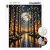 DIY Pearl and Diamond Painting Kit Full Moon Forest. Suitable for Beginners. Home Wall Decoration. Handmade Gift.