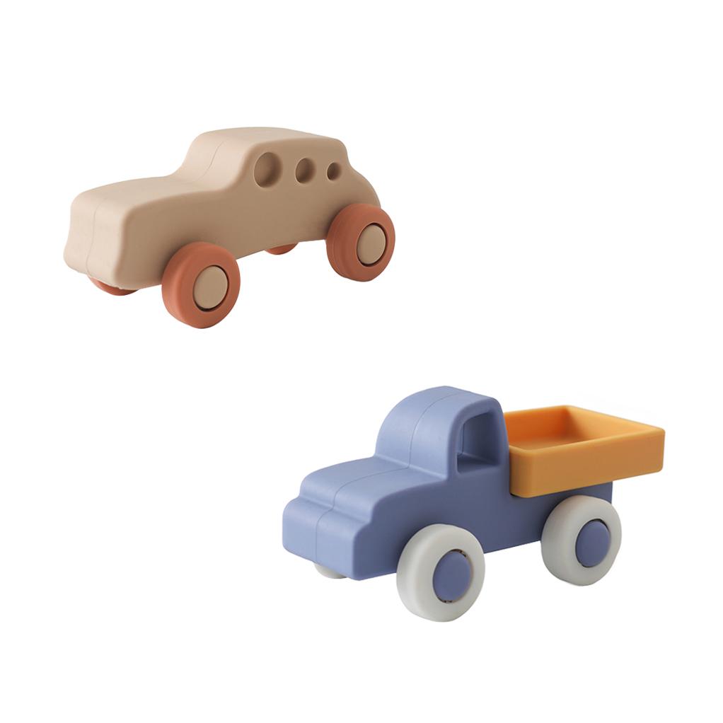 Baby Silicone Car Toys Montessori Baby Things Silicone Baby Teether Toy Car  0 12 Months Newborn Educational Toy Silicone Blocks