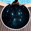 Starry Sky Galaxy Print Round Beach Towel with Tassels,Microfiber Beach Blanket,Absorbent Quick Dry Swim Pool Towel Picnic Mat