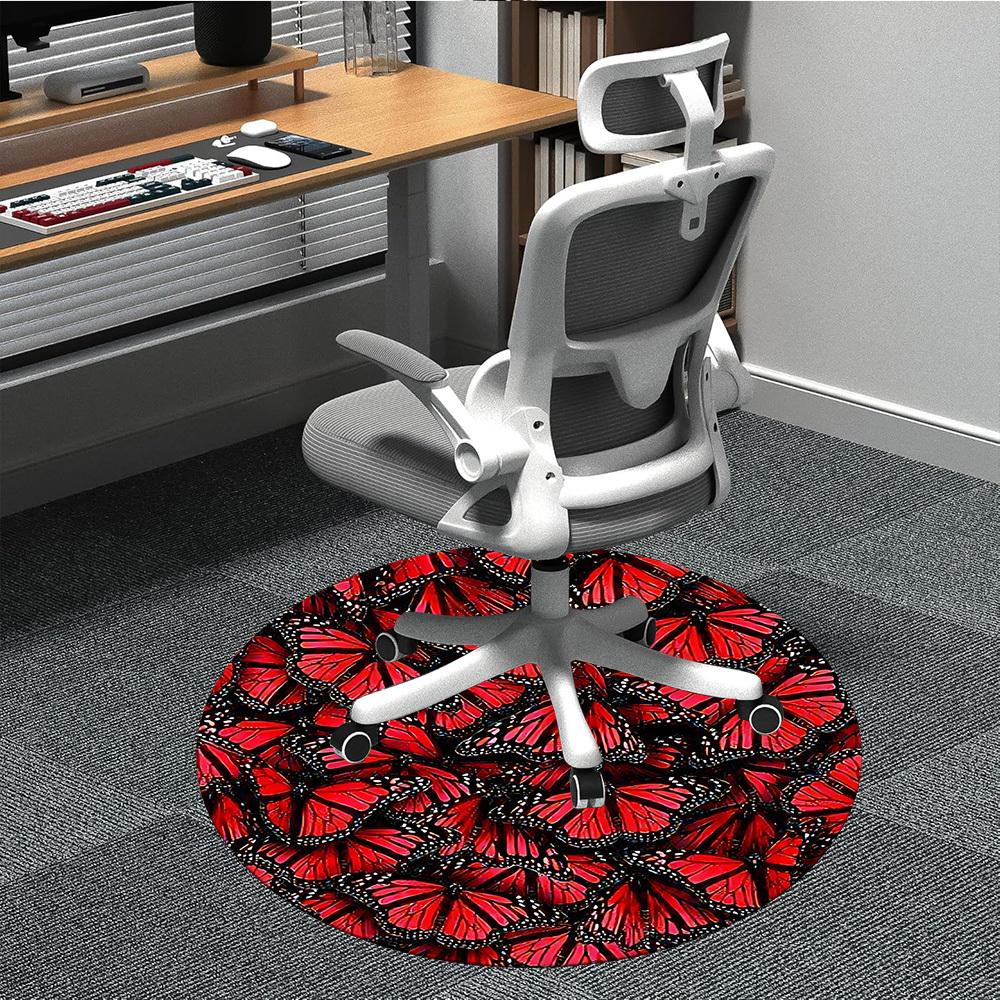 

1pc Butterfly Swarm Chair Carpet for Office, Non-slip, Soft and Durable Office Rug, Perfect for Office yy260131006 80cm by 80cm
