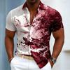 Abstracte Inktspat Korte Mouw Shirt, Stijlvol Casual Knopen Shirt Voor Mannen