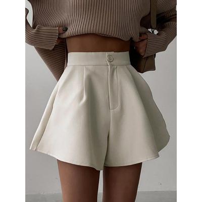 Frauen Hohe Taille Shorts Casual Lose A-linie Breite Bein Kurze Hosen Solide Mode Tasche Büro Dame Hosen Streetwear Toppies kurze Femme