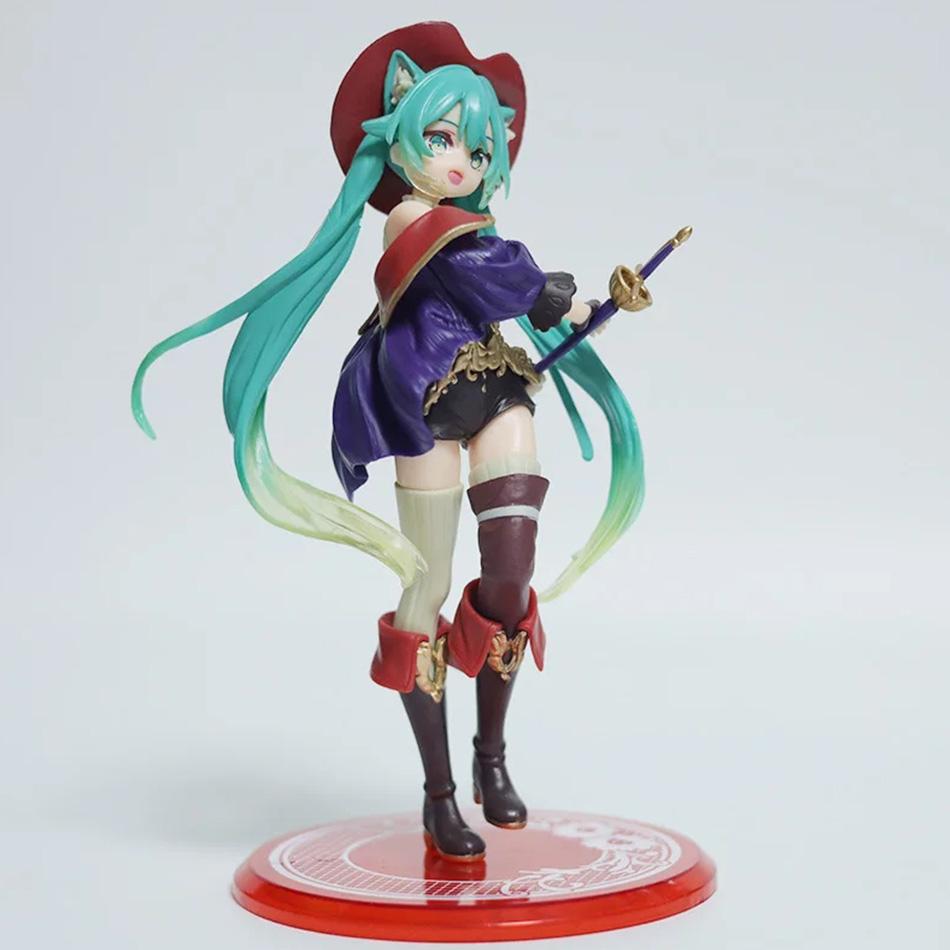 Hatsune Miku Desktop Cute Actionfigur 11cm Neko T-Shirt Ver. Anime Figur Kawaii Mädchen Modell Spielzeug Geschenk