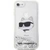 Karl Lagerfeld Klhci8Lnchcs Iphone 7/8/Se 2020 / Se 2022 Srebrny/Silver Hardcase Brokatowa Głowa Choupette