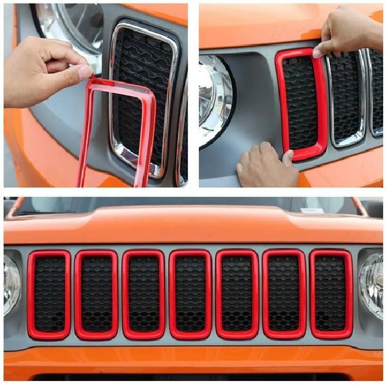 - Jeep Renegade Front Grill Grille Erts | Red | Easy Tallation | 1 Year Manufacturer Warranty Car Exterior Accessories
