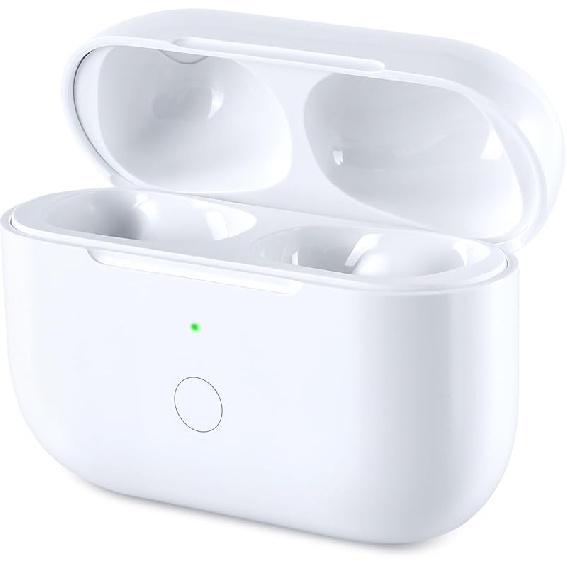 Запасной беспроводной зарядный кейс, совместимый с AirPods Pro 1-го и 2-го поколения, Зарядный кейс для AirPods Pro 1-го и 2-го поколения с синхронизацией Bluetooth-сопряжения White Air Pod Pro Chargin