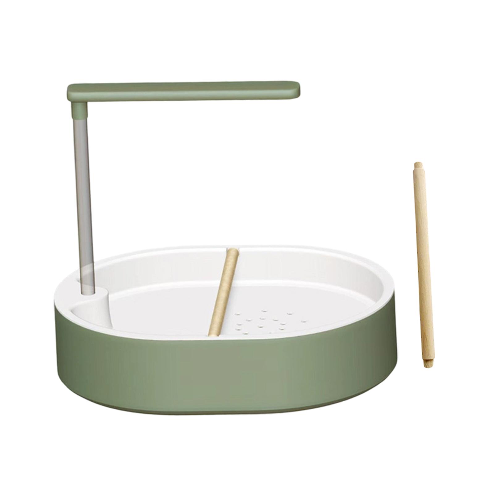 

Bird Bathtub Automatic Bath Shower Double Row Sprinkler PP Material Pump Perch for Parrot Pet Bird Cage зелений