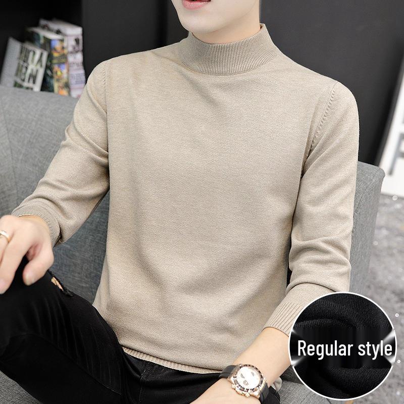 

Мужской вязаный свитер с высоким воротником - Весна/Зима 2021 Теплая шерсть Длинный рукав XXL (150-165 jin)