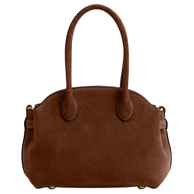 Coach Soft Empire 21 Logo Suede And Calfskin Tote Bag Small Women Handbags Brown CDZ46-B4WBR