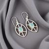 Aqua Chalcedony Gemstone 925 Sterling Silver Jewelry Handcrafted Earrings 2.00" EE-48-14