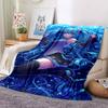 3D M-MIKUS Music VOCALOID Cartoon Girl Soft Plush Blanket,Flannel Throw Blanket for Living Room Bedroom Bed Sofa Cover Gift