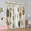 2pcs,2D plane printing Minimalist Curtains Feathered Dreams 100% Polyester (without rod) Holiday for Study, Living Room, Kitchen