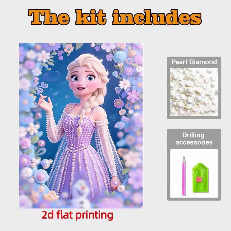 Disney Pearl Painting Queen Elsa DIY Pearl Art Painting Pearl Gem Painting Pictures Crafts Special Shape Home Wall Decoration