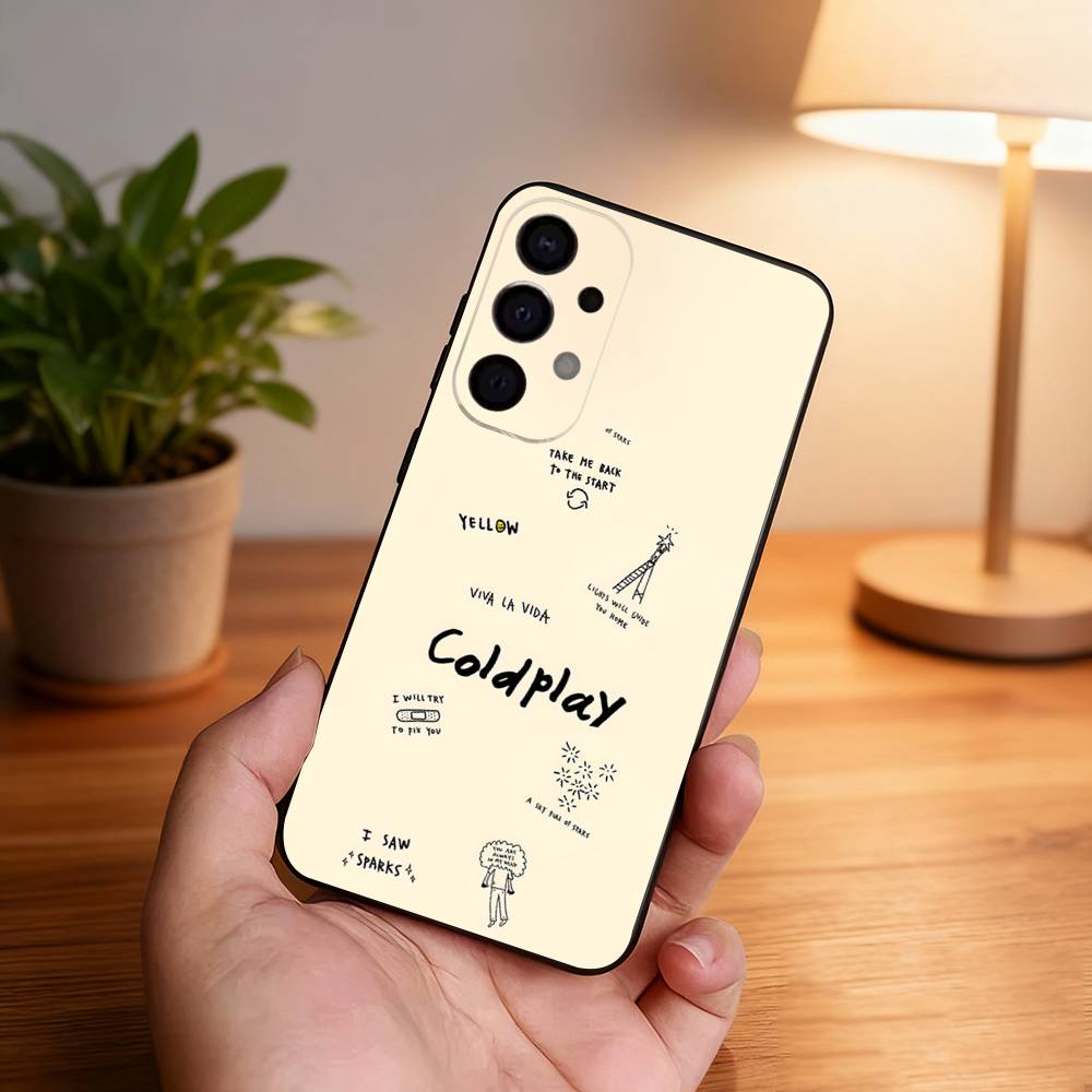 C-Coldplay Band Phone Case For Samsung S25,S24,S21,S22,S23,S30,Ultra,S20,Plus,Fe,Lite,5G Black Cover