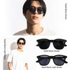 [Puente] Sunglasses for Men and Women - Stylish, Clear Gray, Gray, Clear, Transparent, Clear Frame, Mid-Gray, Square, Flat, Oversized, Suitable for