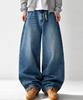 Jikeulib Blue Washed Balloon Super Wide Denim Pants