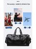 Herrars PU-reseväska med stor kapacitet, med våt/torr separation, crossbody handväska, högkvalitativ sport- och träningsutrustning.