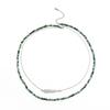 High-end Red and Green Treasure Natural Stone Beaded Women's New Double-layer Collarbone Chain
