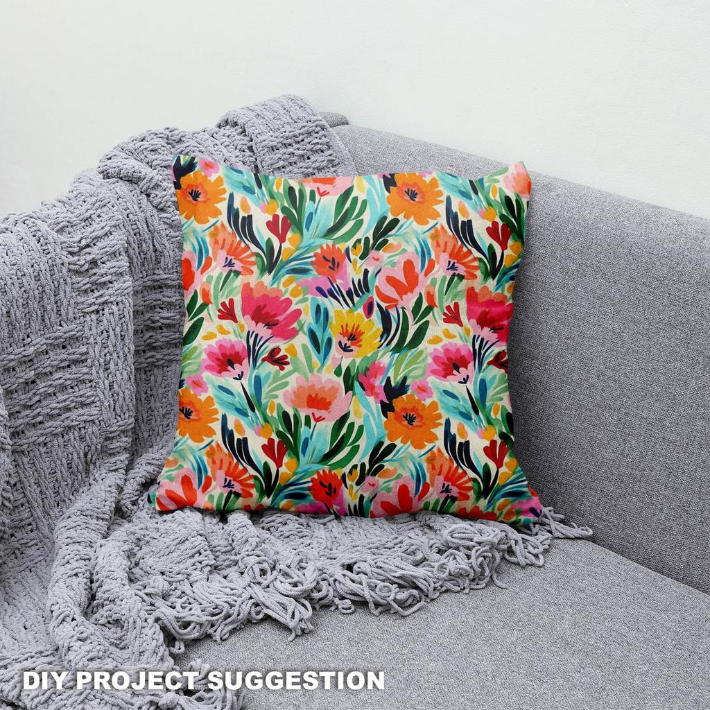 Royal Samt Stoff Polyester Zum Nähen - Motiv Blumen - Rdx2444