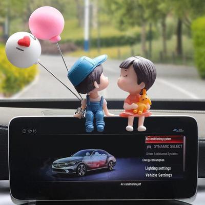 Cute Kissing Couple Dolls Car Ornaments - Electric Car Decor