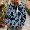 Women's Floral Print Long Sleeve Hoodie with Pocket and Casual Pullover Sweatshirt