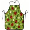 1pc Ladybug Daisy Floral Print Apron, Durable and Easy To Clean, Adjustable Waistband, Polyester Material, for Kitchen Cooking, Gardening, Orchard Pic