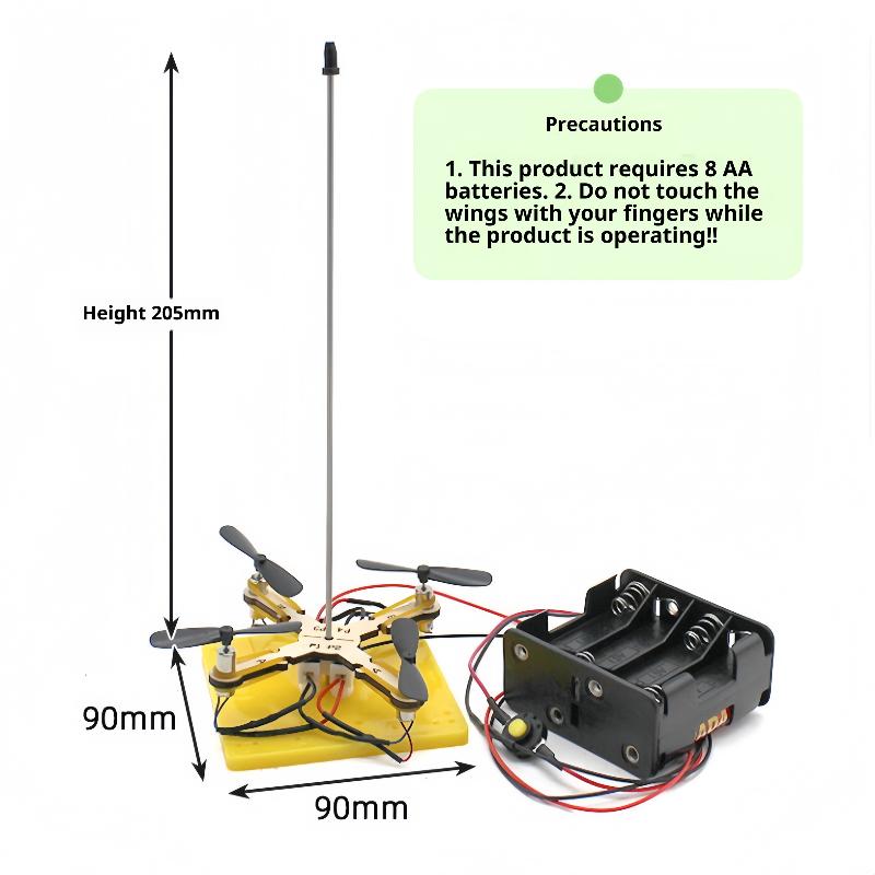 1 Set Teknoloji Fizik Öğretim Aracı Kendin Yap 4 Kanatlı Drone Modeli Çocuk Bilim Oyuncağı Helikopter Oyunu Öğrenme Bulmaca Oyuncakları