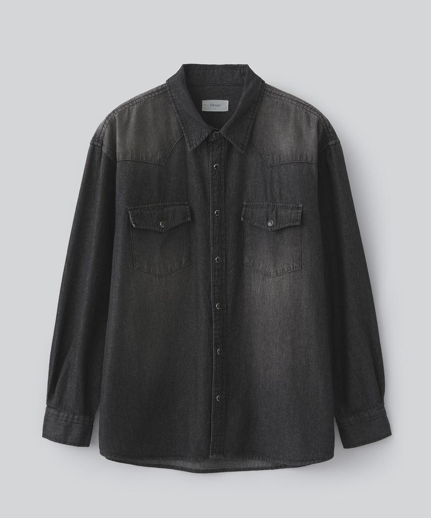 Pabeulega Brush Western Denim Shirt (Black)