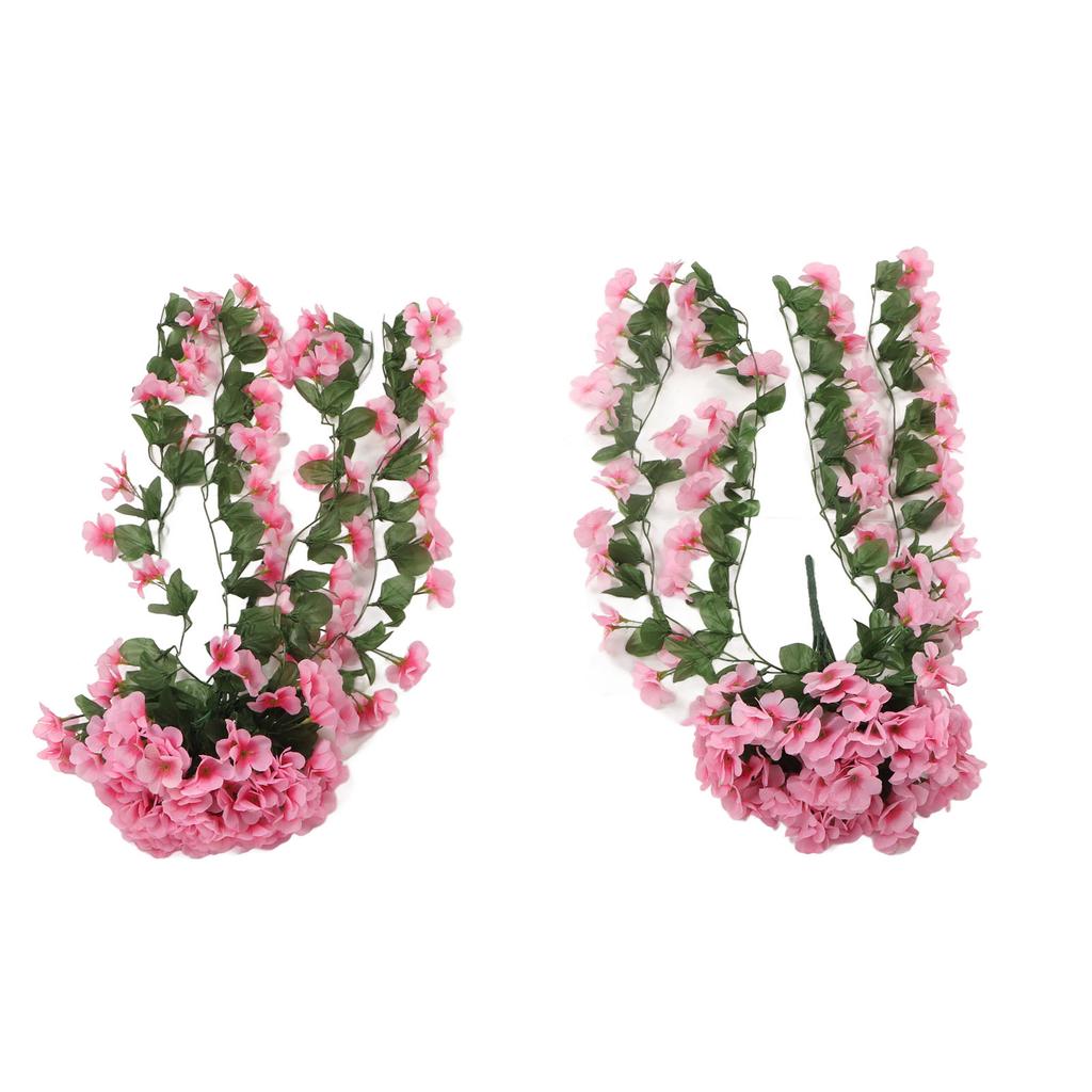 2PCS Artificial Violet Hanging Flowers Simulation Plastic Fake Plants for Decoration Garden Patio