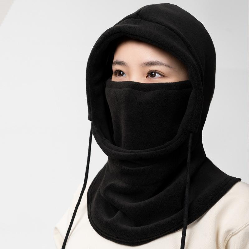 Écharpe à capuche tricotée Chapeau Tricot Cagoule Style Coréen Extérieur Chaud Écharpe à capuche avec cordon de serrage réglable