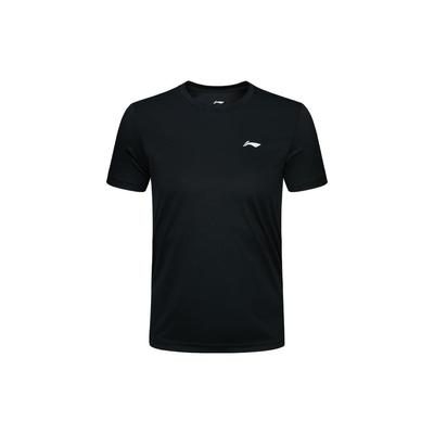 Einfarbiges Schnelltrocknendes Kurzarm-T-Shirt Herren Tops Schwarz YTST081-1