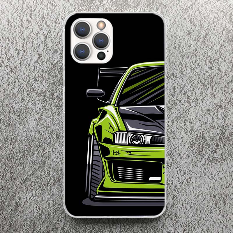 JDM Tokyo Drift Sports Car Male Men Phone Case For iPhone 17 16 15 14 13 12 11 Pro Max Mini Plus Air 7 SE 8 Soft Silicone Print