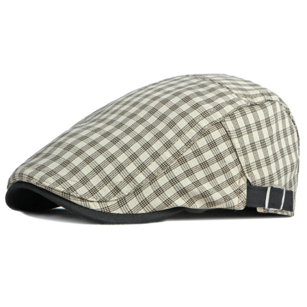 HT4740 Mens Berets Women Retro Artist Painter Plaid Beret Hat Male Female Ivy Flat Cap Unisex Spring Summer Adjustable Beret Cap