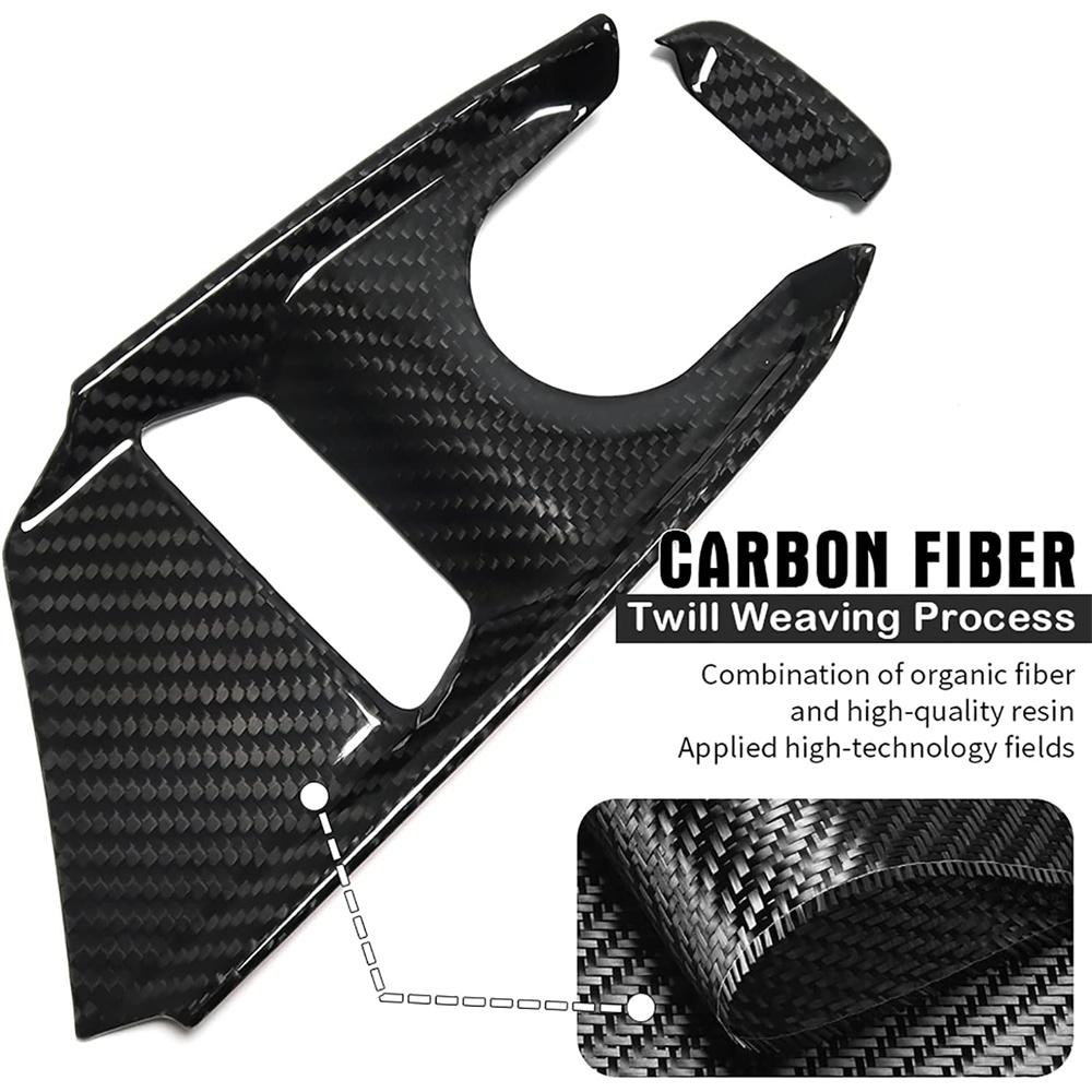 Black Center Control Button Cover REAL HARD Carbon Fiber For Corvette C8 20-2023