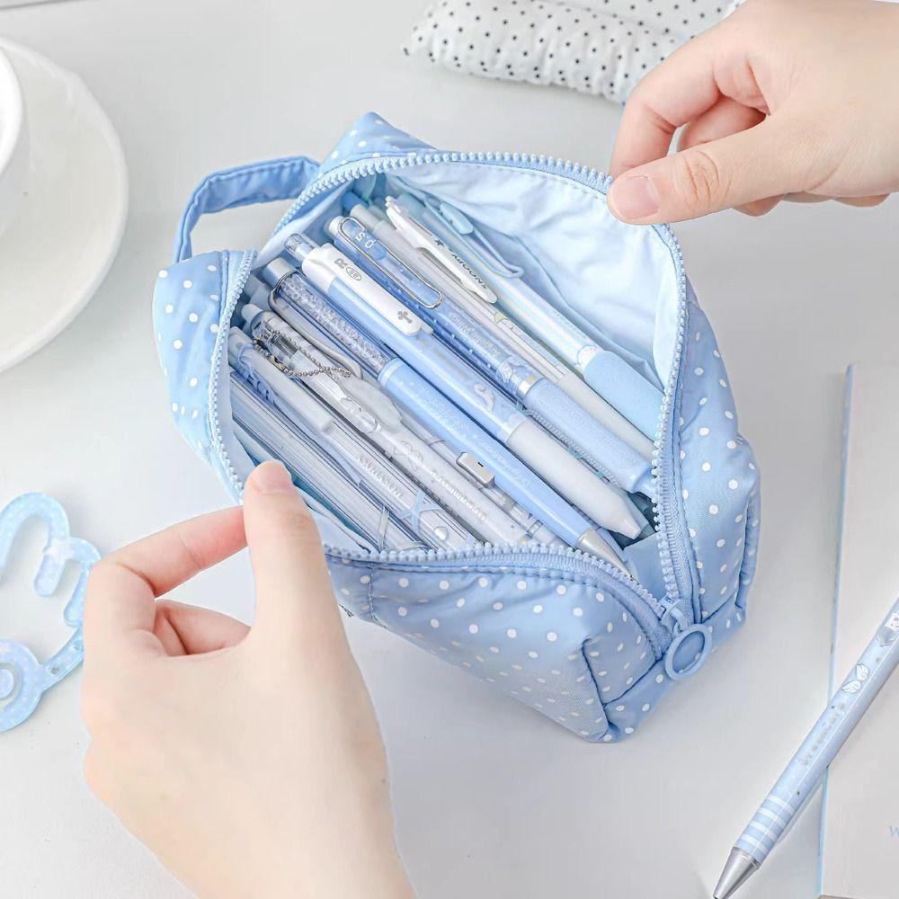 Astuccio con Design a Pois Astuccio Grande Capacità per Cancelleria Astuccio di Cancelleria di Alta Qualità Studenti