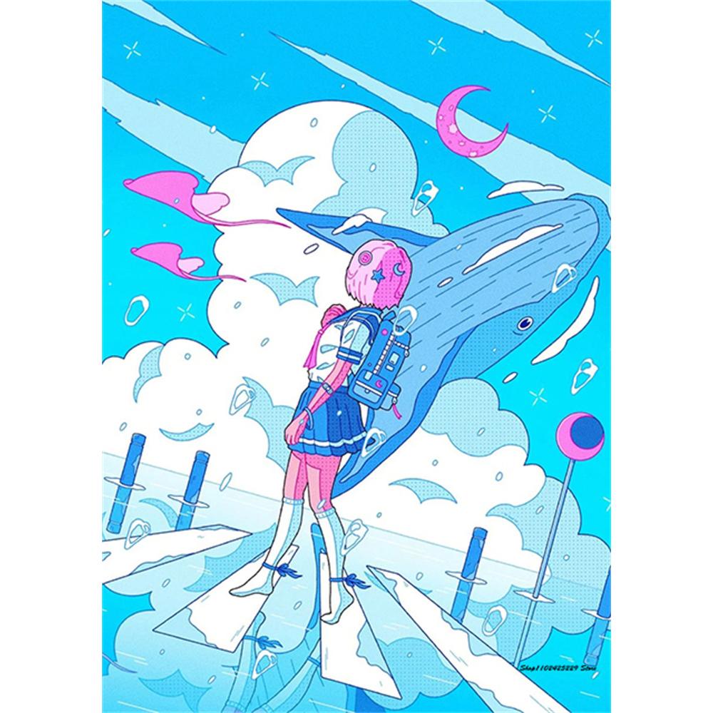 Diamond Painting Kit Modern Cartoon Girl 5D DIY Diamond Embroidery Cross Stitch Handmade Art Gift Crafts Home Decor Gift