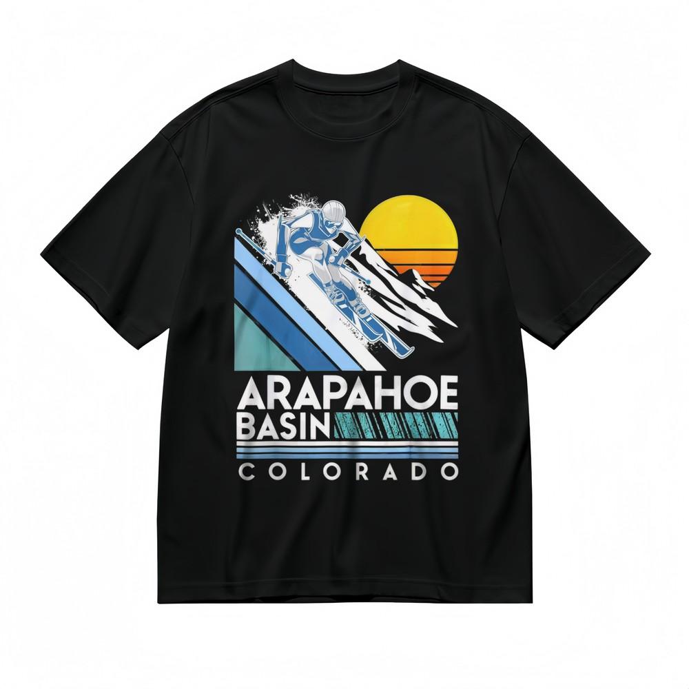 

Men s T-shirt With Retro Ski Fever Graphic Unisex Black 100% Cotton Tops Summer 2XL