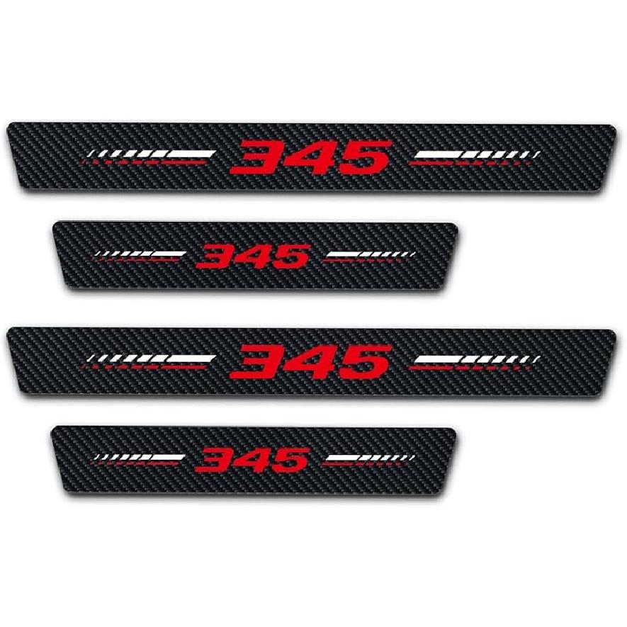 4Pcs Door Sill Plate Protectors for Edge Car Accessories, Carbon Fiber Leather Door Sill Stickers Auto Accessories, Door Sill for Edge Owners Acrylic
