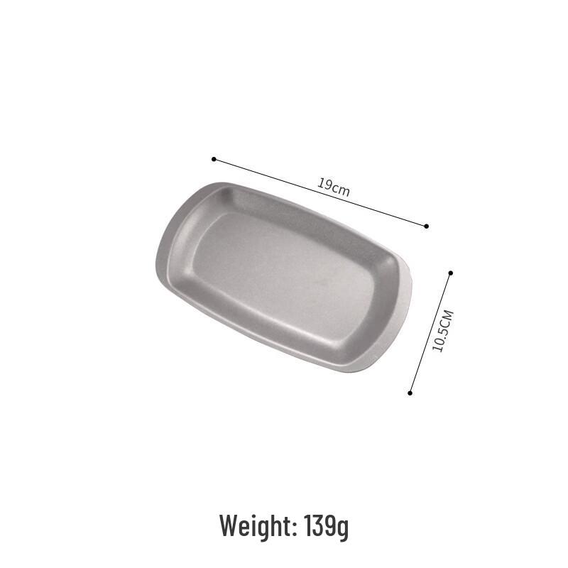 ZISIZ Distressed Stainless Steel Rectangular Serving Plates, 2-Pack
