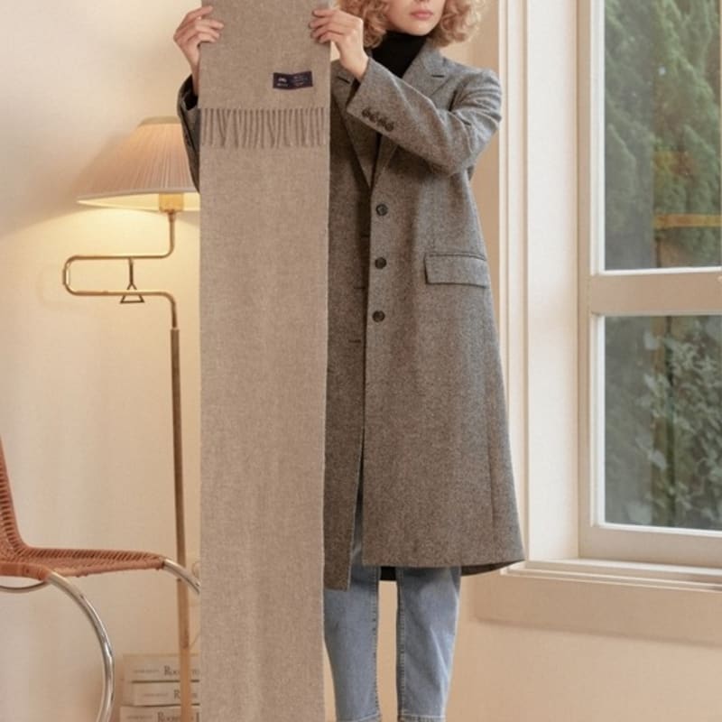 ABRAHAM MOON Merino Wool Muffler 25cm - Silver